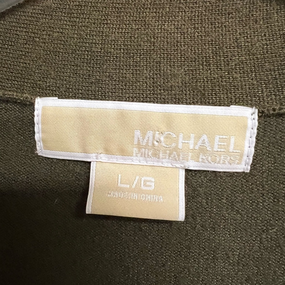 Michael Kors Olive Green Cardigan Sweater - Picture 2 of 14